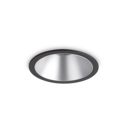 87651 led zapustne bodove svitidlo ideal lux game round black silver 192321 11w 850lm 3000k ip20 kulate cerne