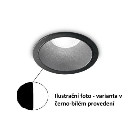 87654 led zapustne bodove svitidlo ideal lux game round black white 192338 11w 850lm 3000k ip20 kulate cerne