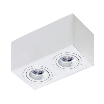 Stropní bodové přisazené svítidlo Azzardo Brant 2 square white AZ2826 GU10 2x50W IP20 18cm hranaté bílé