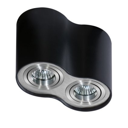90057 stropni bodove prisazene svitidlo azzardo bross 2 black aluminium az0782 gu10 2x50w ip20 cerno hlinikove