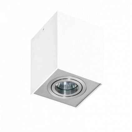 Stropní bodové přisazené svítidlo Azzardo Eloy 1 white/aluminium AZ0872 GU10 1x50W IP20 9,5cm hranaté bílo-hliníkové