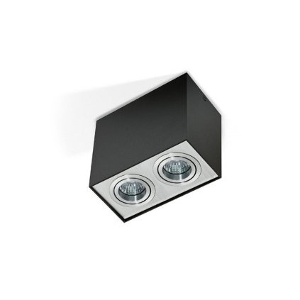 90198 stropni bodove prisazene svitidlo azzardo eloy 2 black aluminium az1355 gu10 2x50w ip20 18 5cm hranate cerno hlinikove