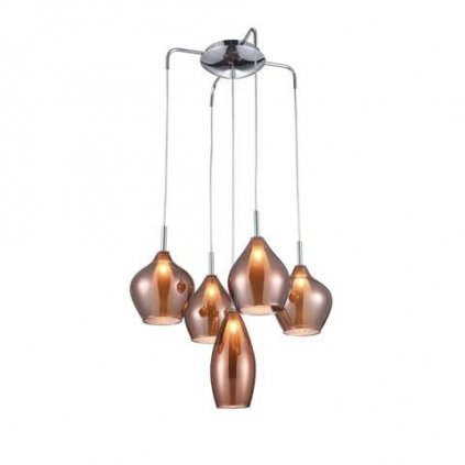 Závěsné svítidlo Azzardo Amber Milano 5 copper AZ3172 G9 5x40W IP20 50cm měděné