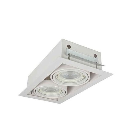 Stropní zápustné bodové svítidlo Azzardo Nova 2 white/white AZ2876 GU10+ADAP111/ES111 2x40/2x50W IP20 34,5cm bílé