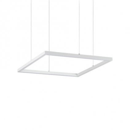 LED Závěsné svítidlo Ideal Lux ORACLE SLIM D50 SQUARE BK 3000K 259154 33W 2650lm 3000K IP20 50cm hranaté bílé