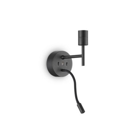 93690 nastenne svitidlo ideal lux set up map2 nero 259826 e27 1x60w led 3w 220lm 3000k ip20 21cm cerne