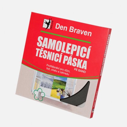 96408 den braven samolepici tesnici paska do oken a dveri 9 mm x 2 mm x 20 m seda