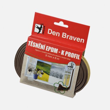 96459 den braven tesnici profil z epdm pryze k profil 9 mm x 4 mm x 100 m hnedy