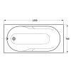 JIKA Lyra Plus akrylátová vana 150x70 včetně podpěr H2298390000001