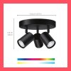 263046 5 wiz imageo bodove led svitidlo 3x gu10 4 9w 345lm 2200 6500k rgb ip20 cerne skl000413256