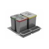 Koš odpadkový REJS PRAKTIKO 60/30/3 do zásuvky 15l+2x7l v300mm šedý