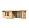 273619 dreveny domek karibu askola 5 pristavek 280 cm vcetne zadni a bocni steny 9163 natur lg3284