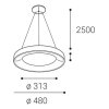 LED2 3270353D BELLA 48 P-Z, B DALI/PUSH DIM 40W 2CCT 3000K/4000K