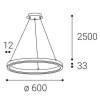 LED2 3270933D CIRCLE 60 P-Z, B DALI/PUSH DIM 42W 3000K
