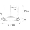 LED2 3273453D CIRCLE 100 P-Z, B DALI/PUSH DIM 80W 3000K/4000K