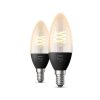 HUE White sada 2x Filament žárovka LED E14 4.5W 300lm 2100K IP20