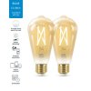 WiZ SET 2x LED žárovka E27 ST64 Filmant amber 6,7W (50W) 640lm 2000-5000K IP20, stmívatelné