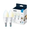 WiZ SET 2x LED žárovka E14 C37 Candle 4,9W (40W) 470lm 2700-6500K IP20, stmívatelná