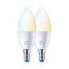 WiZ SET 2x LED žárovka E14 C37 Candle 4,9W (40W) 470lm 2700-6500K IP20, stmívatelná