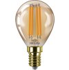 LED filament žárovka E14 P45 6W (40W) 470lm 1800K nestmívatelná, jantarová