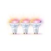 WiZ SET 3x LED skleněná žárovka GU10 4,7W 400lm 2200-6500K RGB IP20, stmívatelná