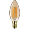 LED filament žárovka E14 B35 6W (40W) 470lm 1800K nestmívatelná, jantarová