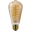 LED filament žárovka E27 ST64 4W (25W) 250lm 1800K stmívatelná, jantarová