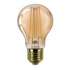 Vintage LED filament žárovka E27 A60 7W (40W) 470lm 1800K nestmívatelná, zlatá