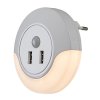 76012 LED Noční světlo do zásuvky se senzorem 2xUSB LED/13,9W/230V 3000K