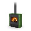 TELDE keramika rustik - krbová kamna s teplovodním výměníkem a dvojitým prosklením (Glazura Perlová, Korpus 12 černá)