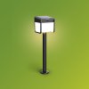 Ezra UltraEfficient solární LED sloupek se senzorem 1,8W 250/25lm 3000K IP44, hranatý, černý
