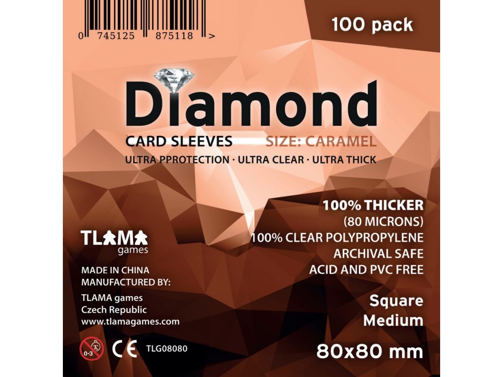 25664 tlama games obaly na karty diamond caramel square medium 80x80 mm
