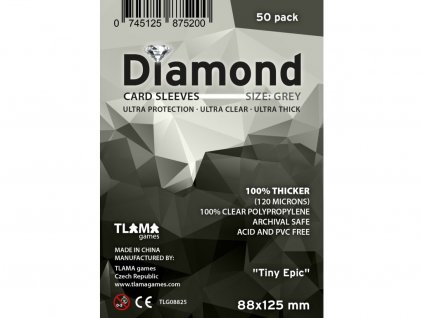 37798 tlama games obaly na karty diamond grey tiny epic 88x125 mm