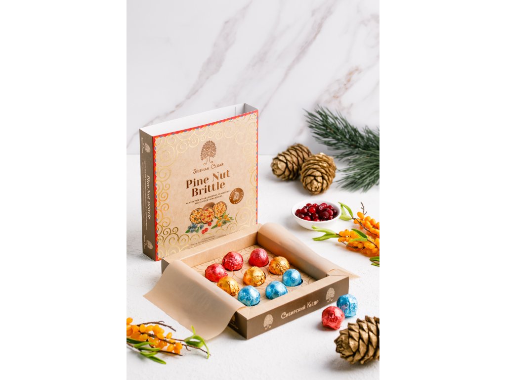 Cedrowy nugat MIX 120 g – jagody, żurawina, rokitnik