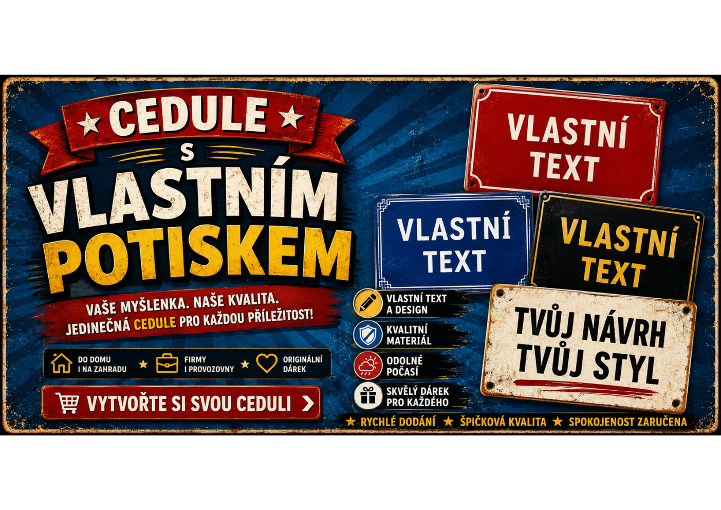 Cedule s vlastním potiskem