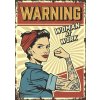 warning woman at work