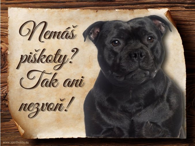 Cedulka stafordšírský bulteriér - Piškoty/CP265