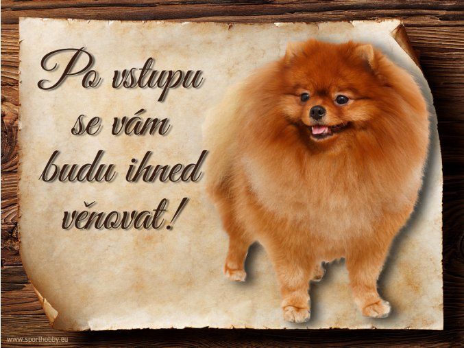 Cedulka Pomeranian - Po vstupu .../CP436