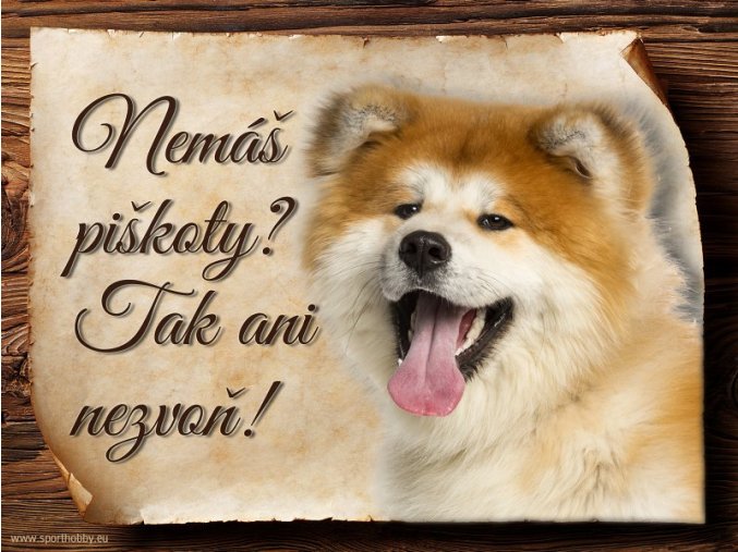 Cedulka Akita Inu - Piškoty/CP003