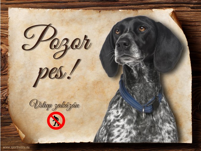 Cedulka Auvergneský ohař - Pozor pes zákaz/CP628