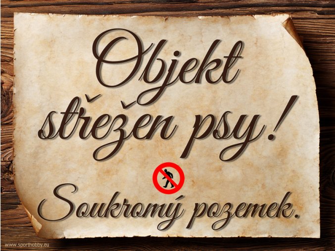 3014 Cedulka Objekt střežen psy