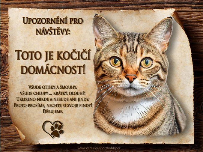 CZ014 Cedulka Kočka Brazilská krátkosrstá 1