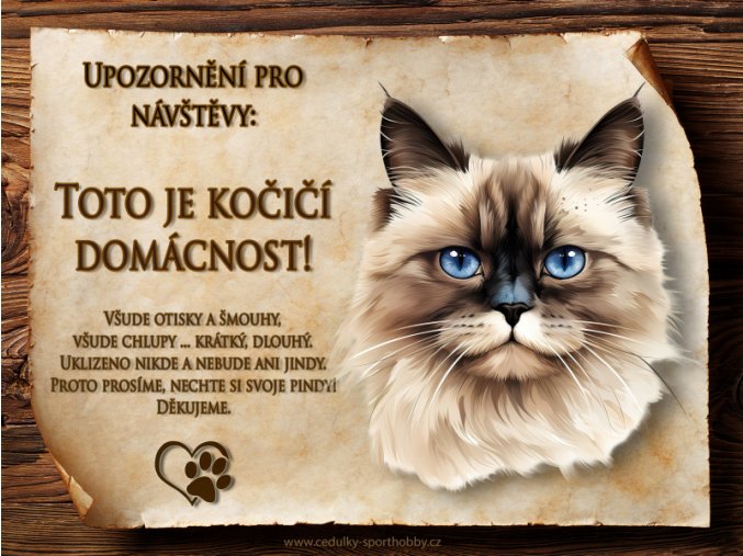 CZ026 Cedulka Kočka Himalájská 3