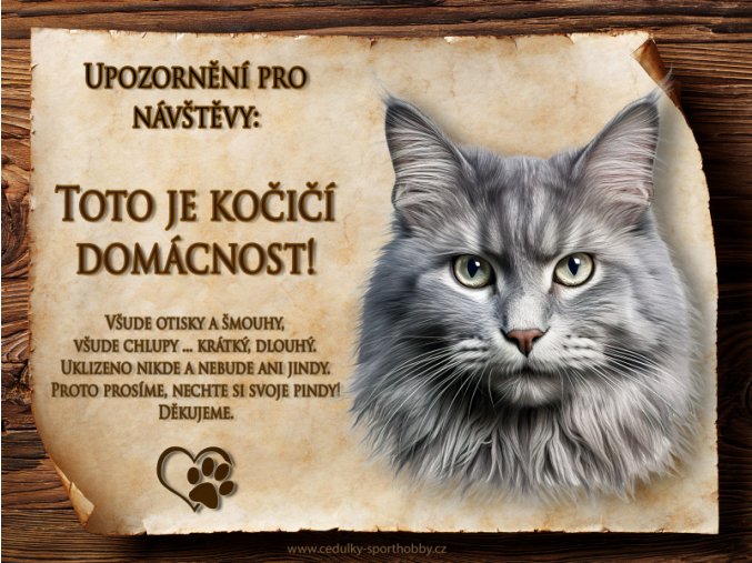 CZ042 Cedulka Kočka Nebelung 1