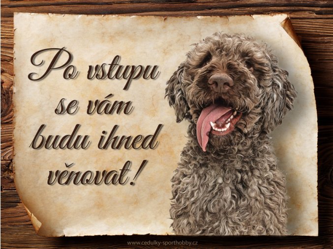 1705 Cedulka Italský vodní pes