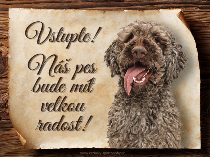 1707 Cedulka Italský vodní pes