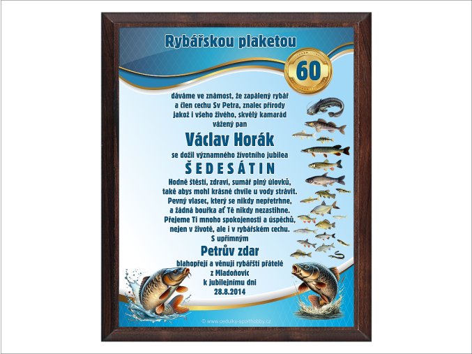 Dárek modrý 60 rybář CZ