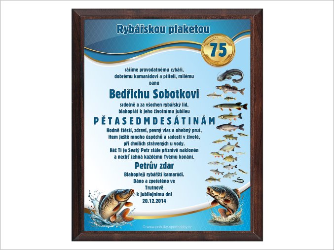 Dárek modrý 75 rybář CZ