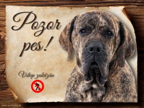 Cedulka Brazilská Fila - Pozor pes zákaz/CP658