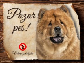 Cedulka Čau čau - Pozor pes zákaz/CP285